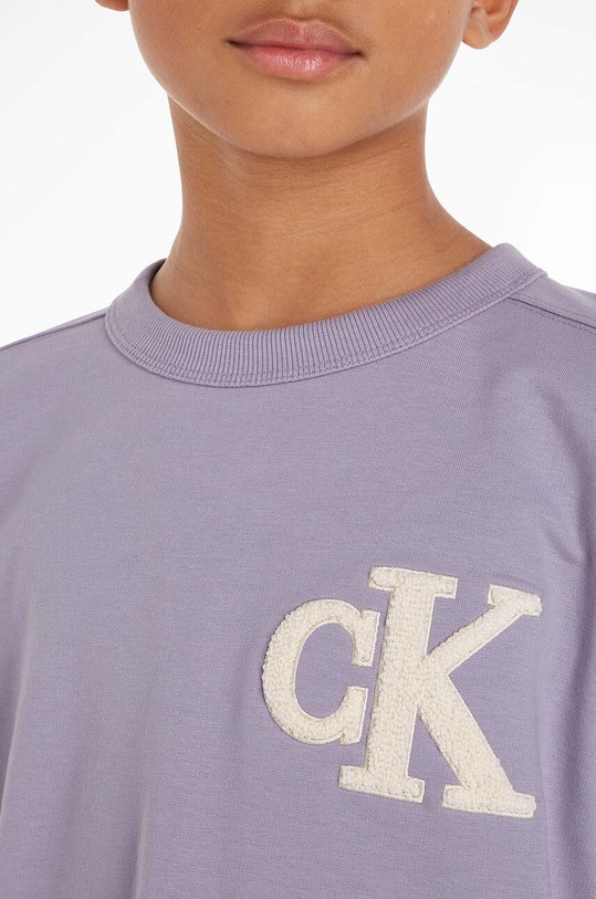 Calvin Klein Jeans t-shirt bawełniany dziecięcy IB0IB01729.9BYX fioletowy