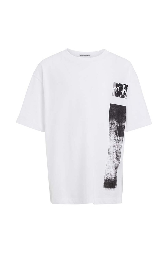 Detské bavlnené tričko Calvin Klein Jeans IB0IB01767.9BYX biela AW23