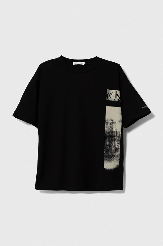 Calvin Klein Jeans t-shirt bawełniany dziecięcy nadruk czarny IB0IB01767.9BYX
