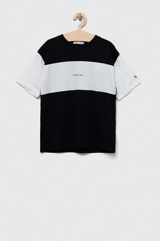 Calvin Klein Jeans t-shirt bawełniany dziecięcy nadruk czarny IB0IB01771.9BYX