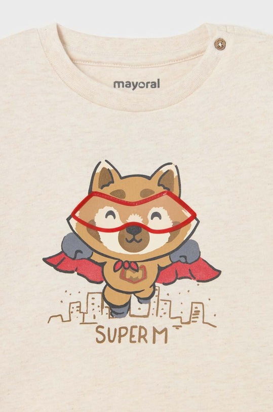 Mayoral longsleeve bawełniany niemowlęcy beżowy 2025.3G.Baby.9BYX