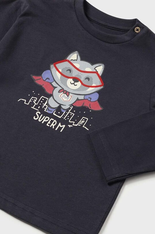 Mayoral longsleeve bawełniany niemowlęcy 2025.3G.Baby.9BYX granatowy