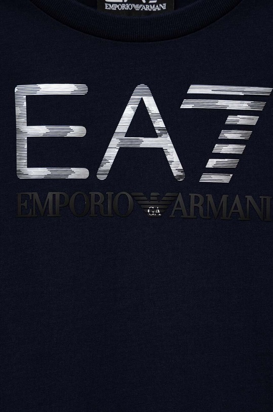 Chłopiec EA7 Emporio Armani t-shirt bawełniany dziecięcy 6RBT53.BJ02Z granatowy
