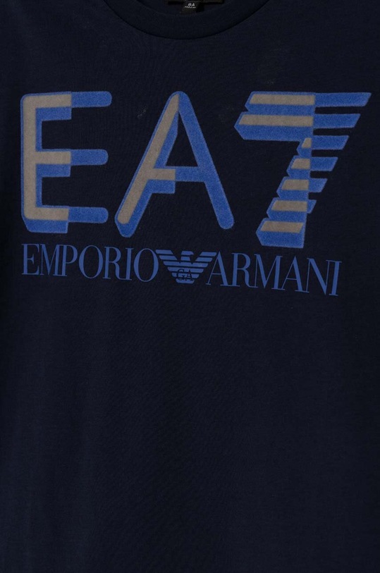 Chłopiec EA7 Emporio Armani t-shirt bawełniany dziecięcy 6RBT58.BJ02Z granatowy