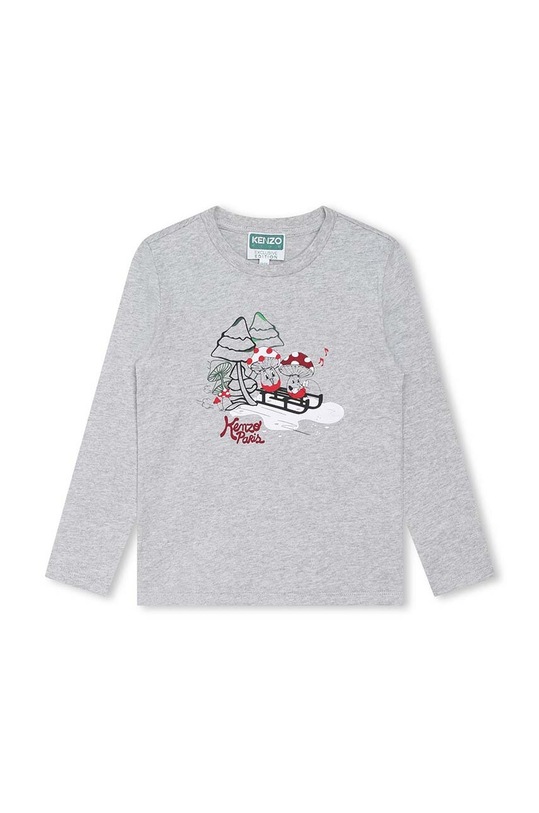Kenzo Kids longsleeve bawełniany dziecięcy K25886.102.108 szary AW23
