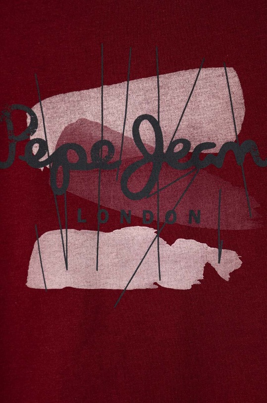 Băieți Pepe Jeans tricou de bumbac pentru copii PB503732 burgundia
