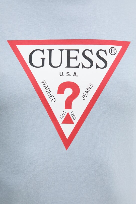 Хлопковая футболка Guess W1YI1B.I3Z14 голубой