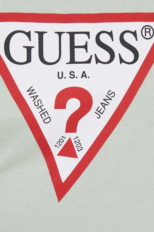 Бавовняна футболка Guess зелений W1YI1B.I3Z14