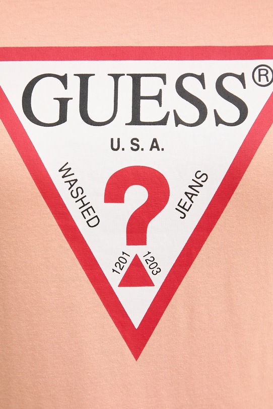 Guess t-shirt bawełniany pomarańczowy W1YI1B.I3Z14