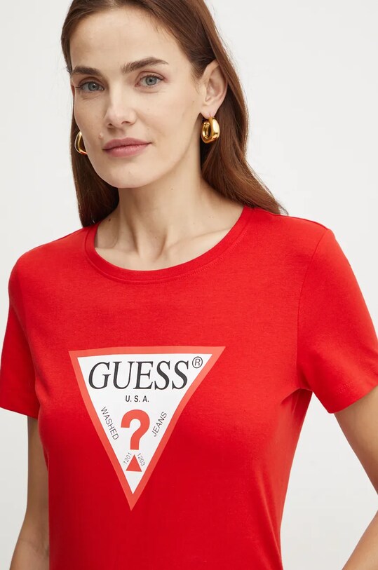 Бавовняна футболка Guess червоний W1YI1B.I3Z14
