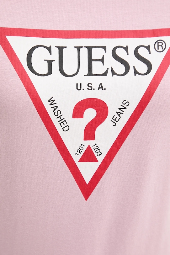 Guess t-shirt bawełniany różowy W1YI1B.I3Z14