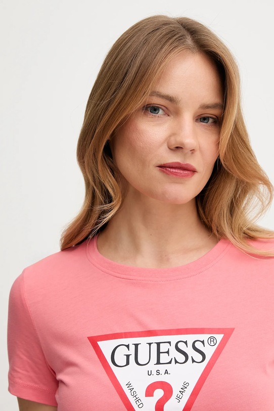 Îmbrăcăminte Guess tricou din bumbac W1YI1B.I3Z14 roz