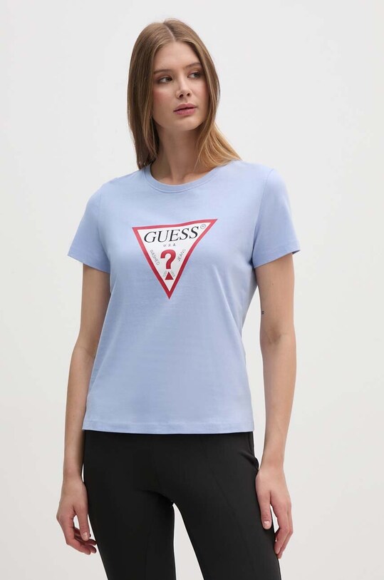 Guess tricou din bumbac W1YI1B.I3Z14 albastru SS25