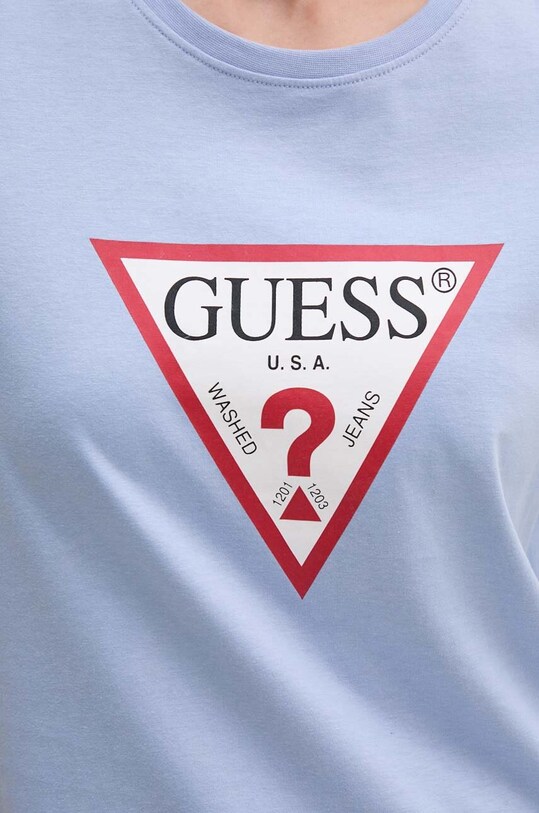 Guess t-shirt bawełniany niebieski W1YI1B.I3Z14