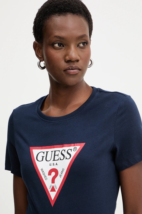 Guess t-shirt bawełniany granatowy W1YI1B.I3Z14