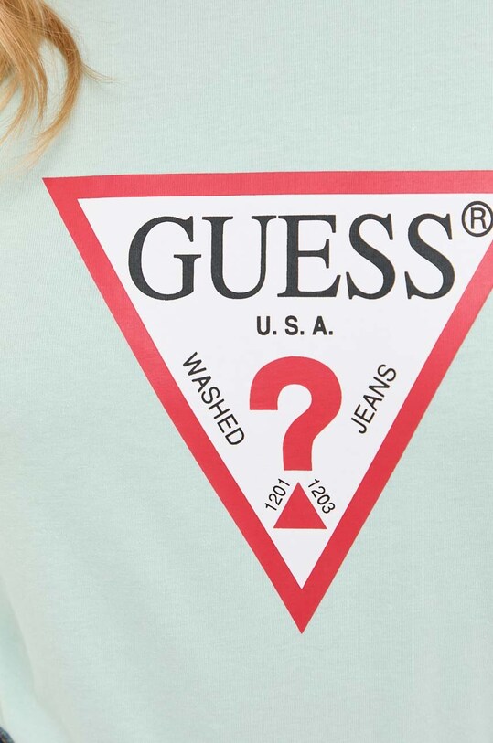 Βαμβακερό μπλουζάκι Guess W1YI1B.I3Z14 πράσινο