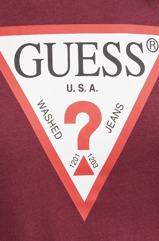 Бавовняна футболка Guess W1YI1B.I3Z14 бордо