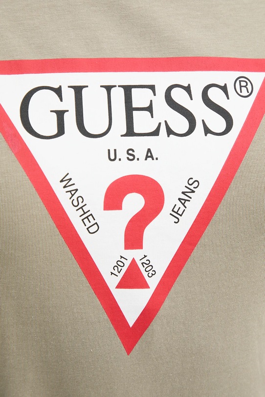 Βαμβακερό μπλουζάκι Guess πράσινο W1YI1B.I3Z14