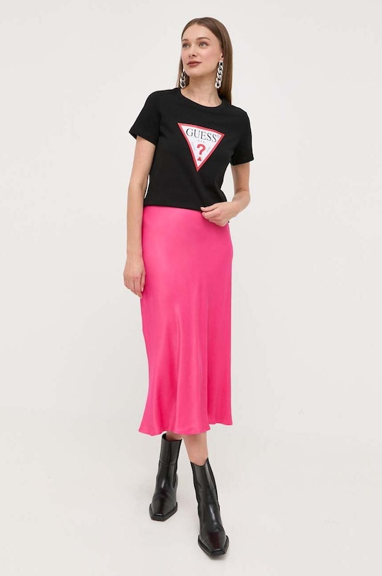 Guess t-shirt bawełniany W1YI1B.I3Z14 czarny AW25