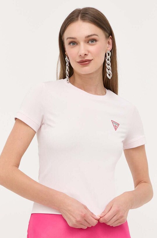 Футболка Guess хлопок розовый W2YI44.J1314