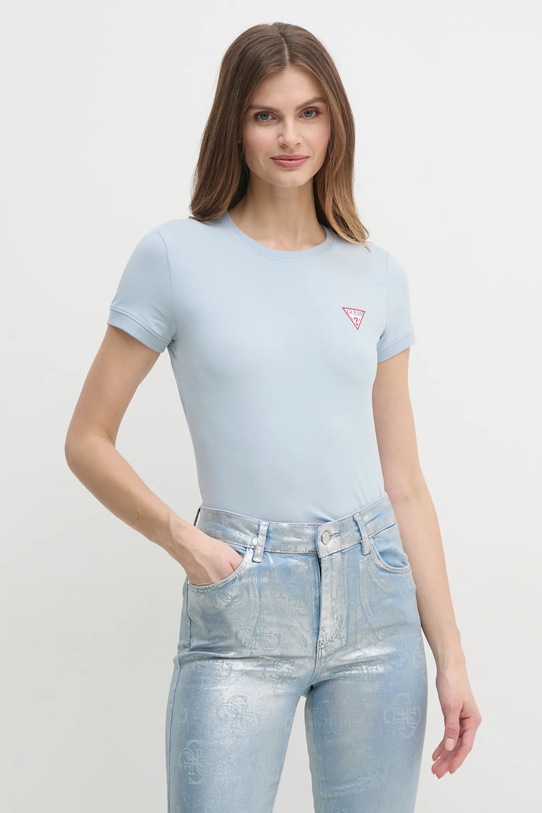 Guess t-shirt bawełna niebieski W2YI44.J1314