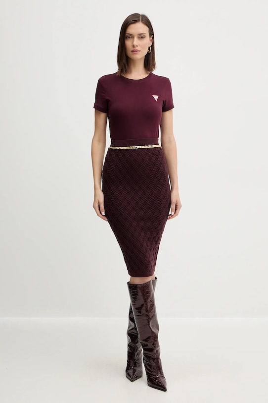 Футболка Guess W2YI44.J1314 бордо NC25