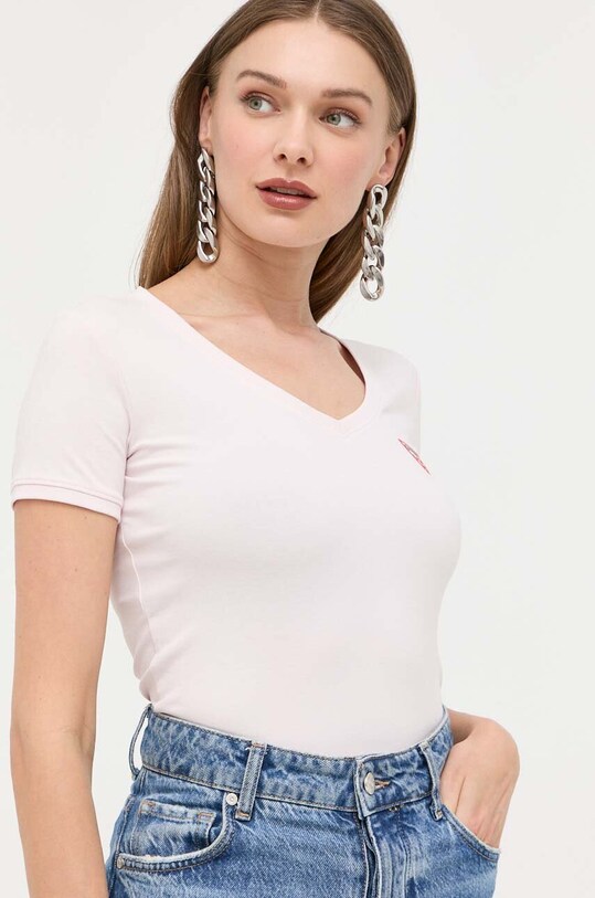Ruházat Guess t-shirt W2YI45.J1314 rózsaszín