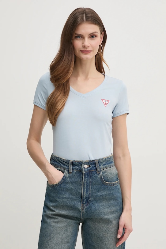 Футболка Guess slim блакитний W2YI45.J1314