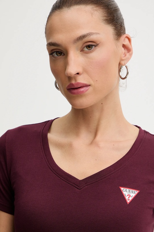 Tričko Guess burgundské W2YI45.J1314