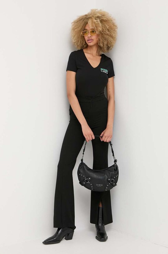 Guess t-shirt bawełniany W3YI38.J1314 czarny AW23