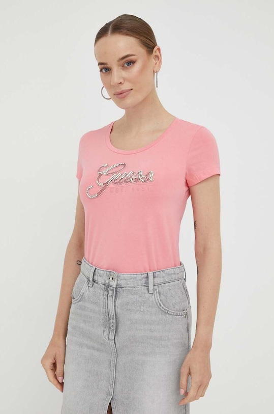Guess t-shirt W3YI36.J1314 fioletowy AW23