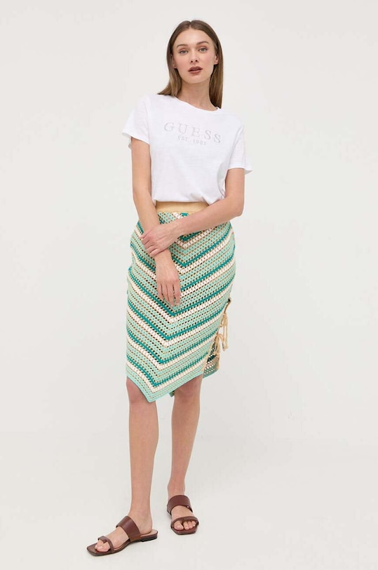 Хлопковая футболка Guess W3GI76.K8G01 белый AW23