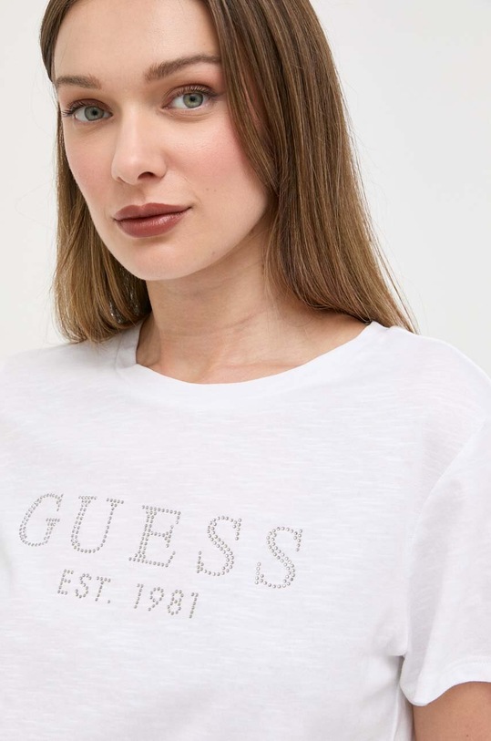 Хлопковая футболка Guess белый W3GI76.K8G01