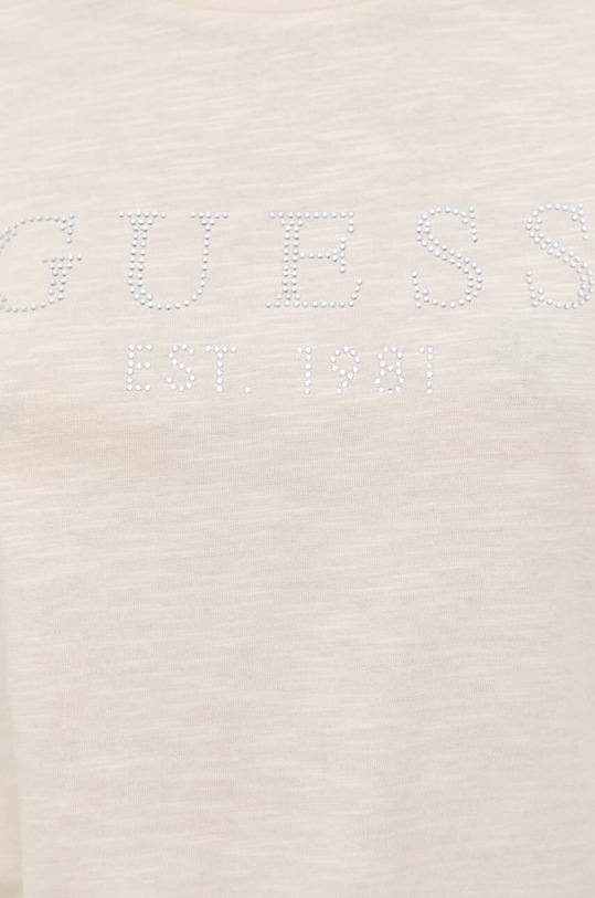Guess t-shirt bawełniany CRYSTAL W3GI76.K8G01 beżowy