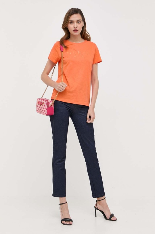 Guess t-shirt bawełniany CRYSTAL W3GI76.K8G01 pomarańczowy AW23