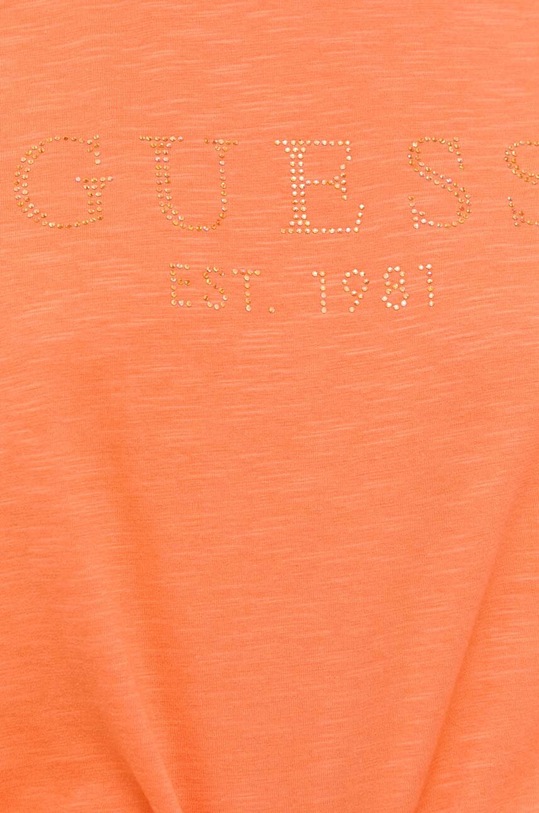 Guess t-shirt bawełniany CRYSTAL W3GI76.K8G01 pomarańczowy