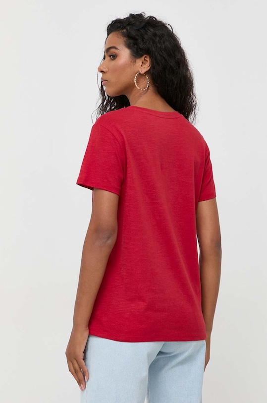 Odzież Guess t-shirt bawełniany CRYSTAL W3GI76.K8G01 czerwony