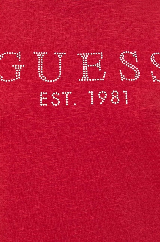 Guess t-shirt bawełniany CRYSTAL W3GI76.K8G01 czerwony