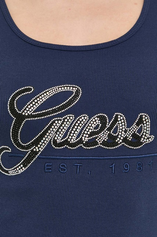 Guess top bawełniany W3YP10.K1814 granatowy