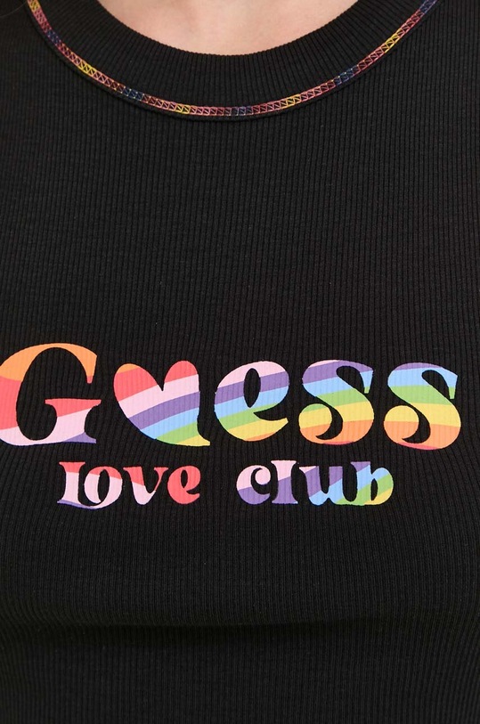 Guess top bawełniany W3YP45.K1811 czarny