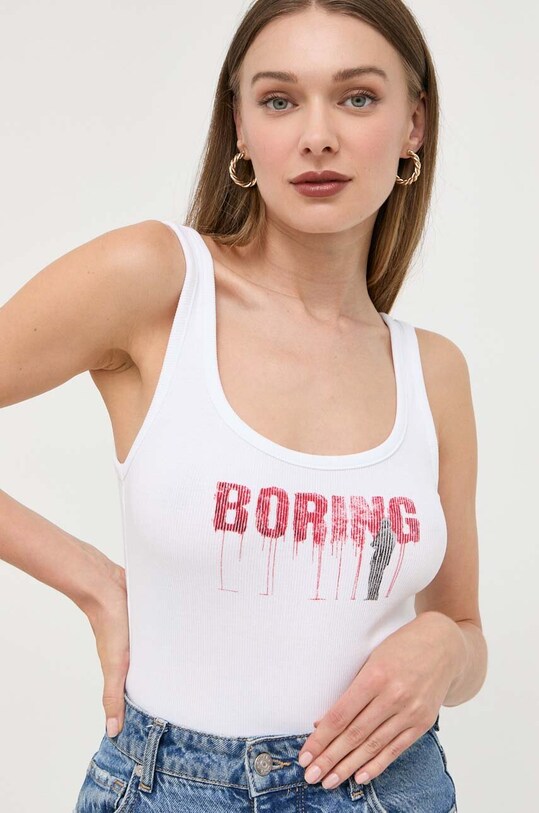 Top Guess Guess x Banksy slim bílá W3YP50.KA0H1