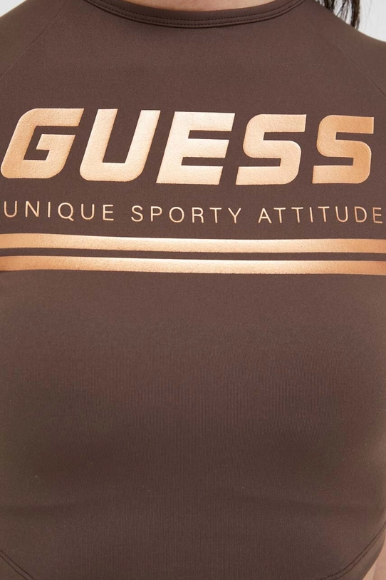 Guess t-shirt V3YP00.MC04N brązowy