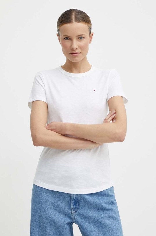 Хлопковая футболка Tommy Hilfiger хлопок белый WW0WW37857