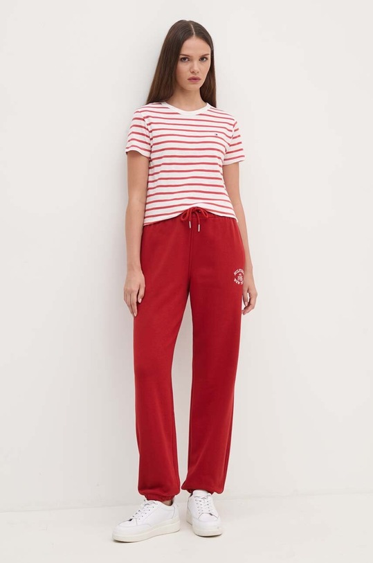 Tommy Hilfiger t-shirt bawełniany WW0WW37857 czerwony SS24