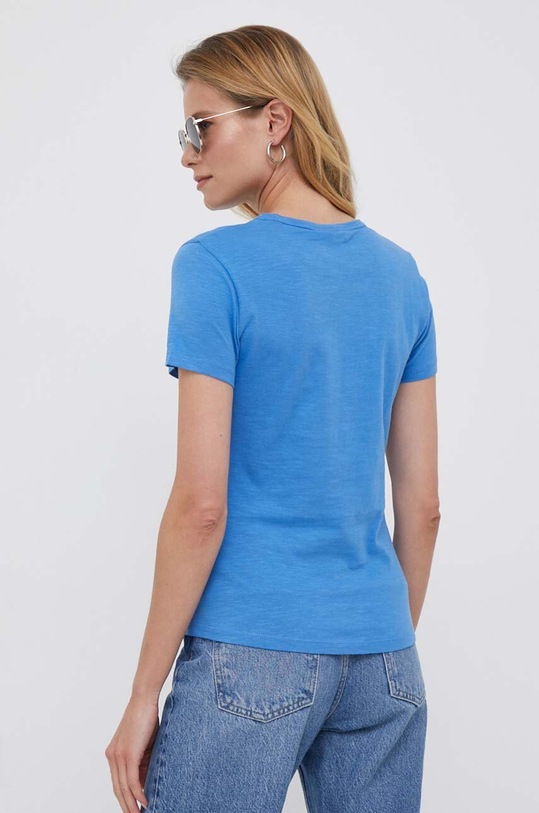 Bavlnené tričko Tommy Hilfiger WW0WW37857 modrá SS24