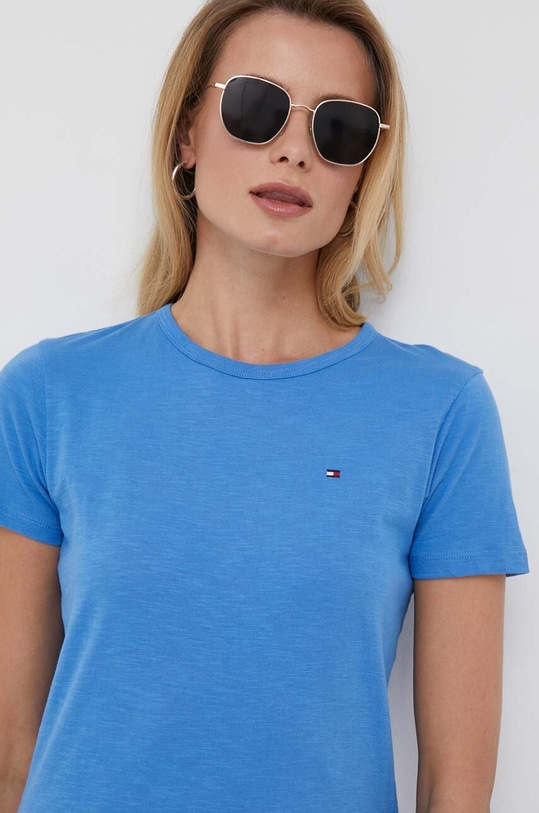 Oblečenie Bavlnené tričko Tommy Hilfiger WW0WW37857 modrá