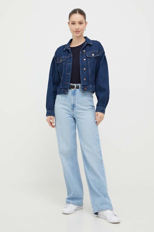 Памучна тениска Tommy Hilfiger WW0WW37857 тъмносин SS24