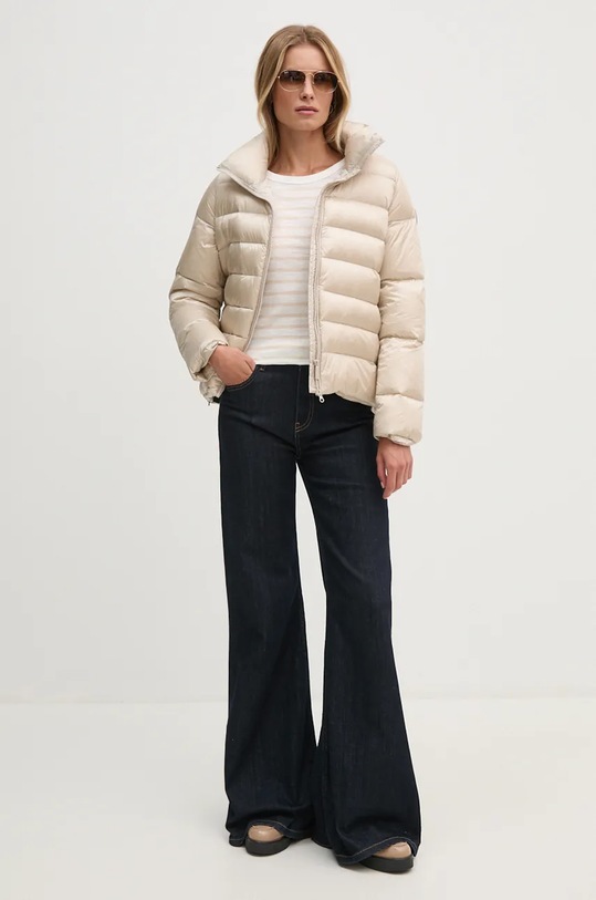 Pamučna majica dugih rukava Tommy Hilfiger WW0WW37861 bež SS24