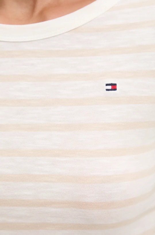 Pamučna majica dugih rukava Tommy Hilfiger WW0WW37861 bež
