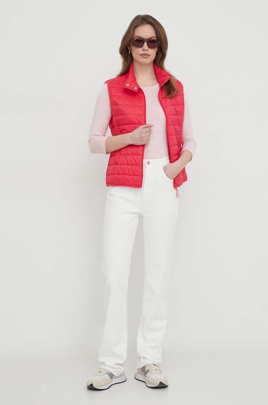 Bavlněné tričko s dlouhým rukávem Tommy Hilfiger WW0WW37861 růžová SS24